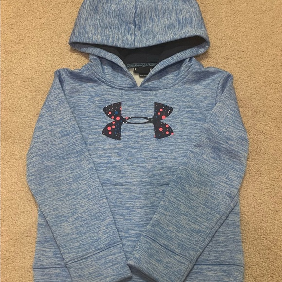 Girls Under Armour Logo Hooded Fleece Pullover - Picture 3 of 6